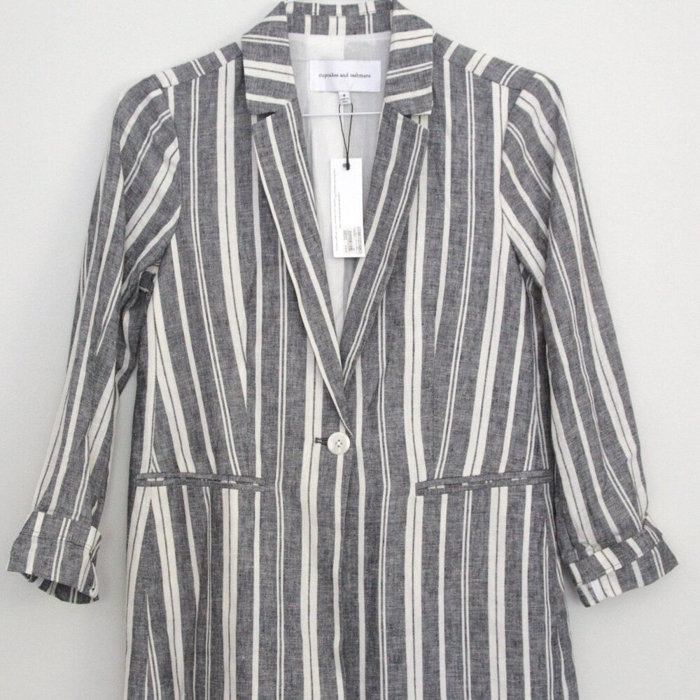 Grey and White Striped Cupcakes and Cashmere Blazer